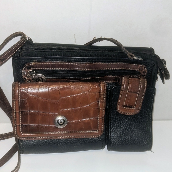 Brighton Handbags - Vintage Brighton "Hudson" Crossbody Organizer Bag - Black